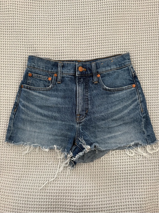 Madewell Pants - Madewell Raw-The Perfect Jean Short/ Frayed Hem Mid-Blue Denim Shorts